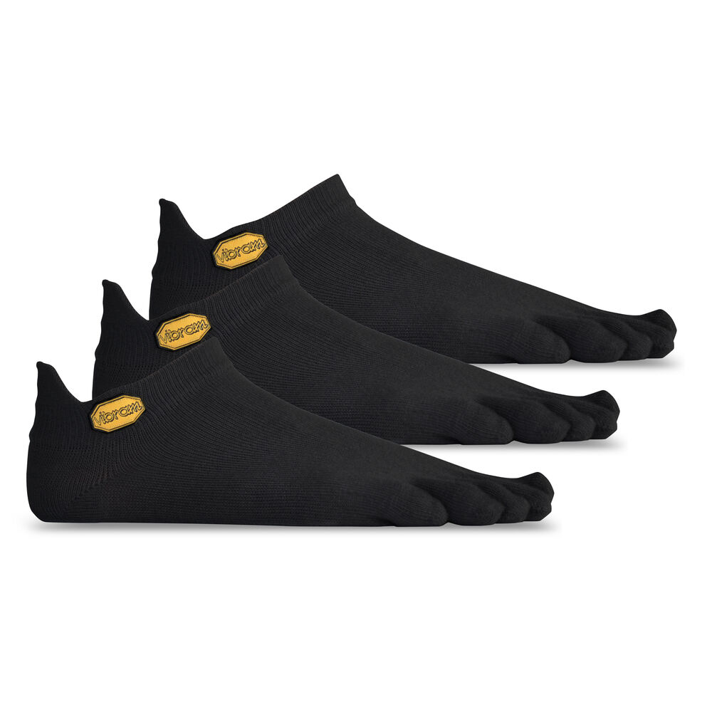 Vibram Fivefingers No Show 3 Pack Bayan Çorap Siyah,JY0841975